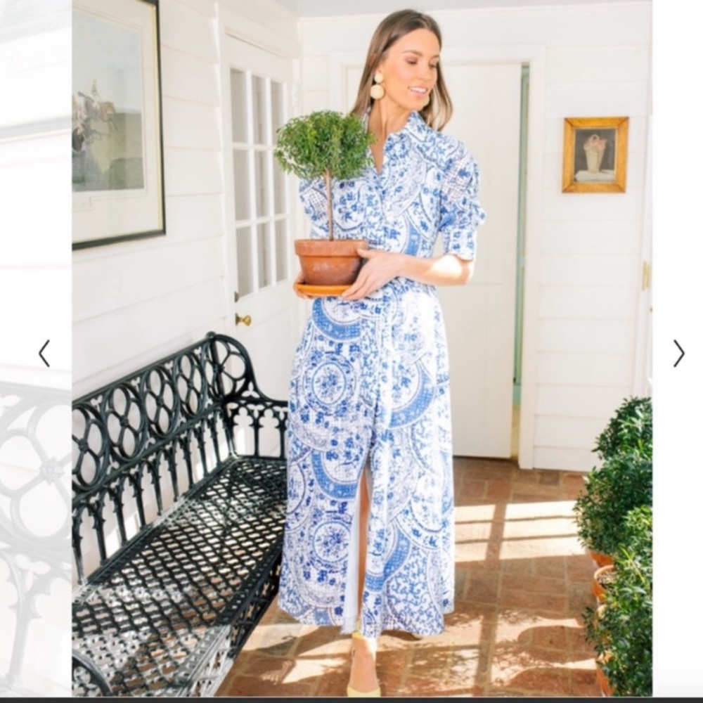 NWT Tuckernuck China Blue Porcelain Dress SZ XL